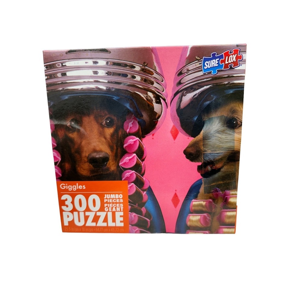 Giggles Brand Hair Gossip 300 Jumbo Piece Puzzle Dogs Salon Under Hair Dryer